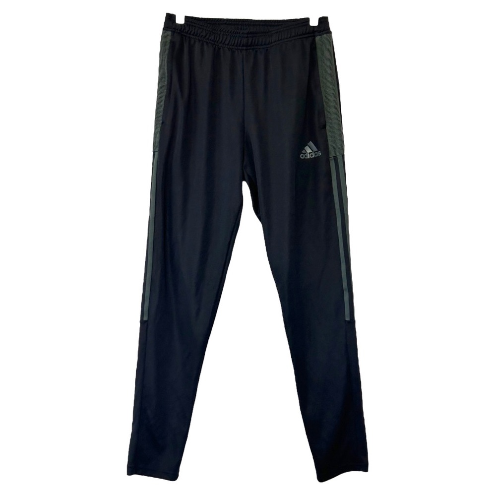 adidas Women's Tiro Track Pants, Black/Dark Grey Heather Zip Ankle Sz M